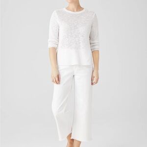 Eileen Fisher Organic Linen Cotton Crew Neck Top